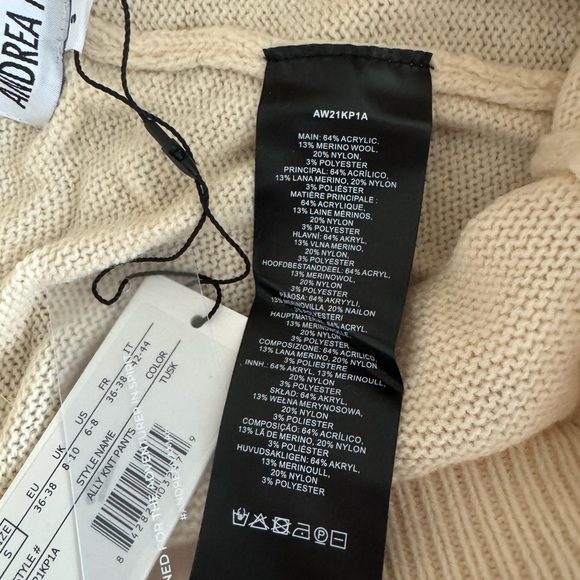 NWT Ally Tusk Knit Pants Andrea Iyamah cream small - Picture 5 of 9